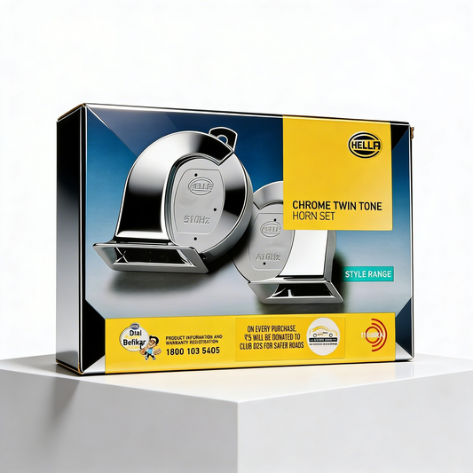 Hella - 007728883 Chrome Trumpet Horn Set